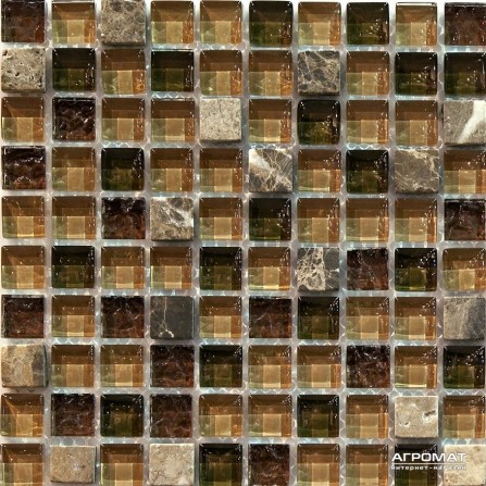 Мозаика Mozaico de LUX K-MOS SG10 ST+GL BROWN MIX
