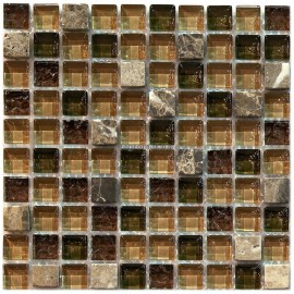 Мозаика Mozaico de LUX K-MOS SG10 ST+GL BROWN MIX