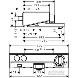Смеситель для ванны Hansgrohe Shower Tablet Select 13151000