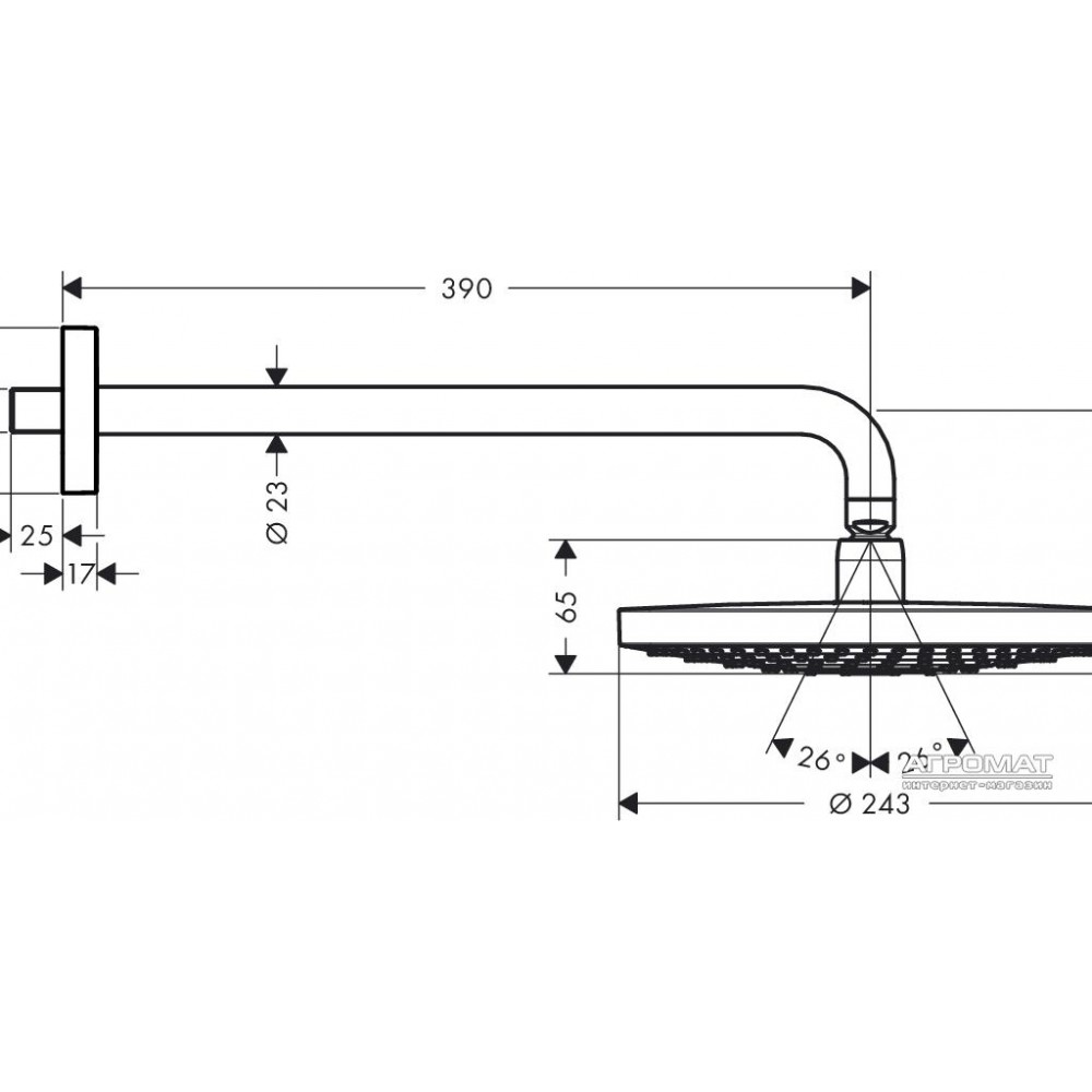 Верхний душ Hansgrohe Raindance Select 26466400