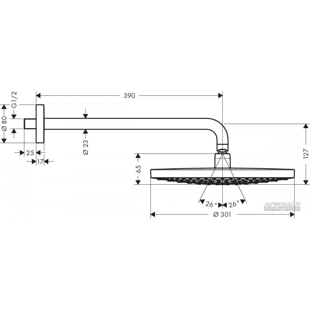 Верхний душ Hansgrohe Raindance Select 27378400