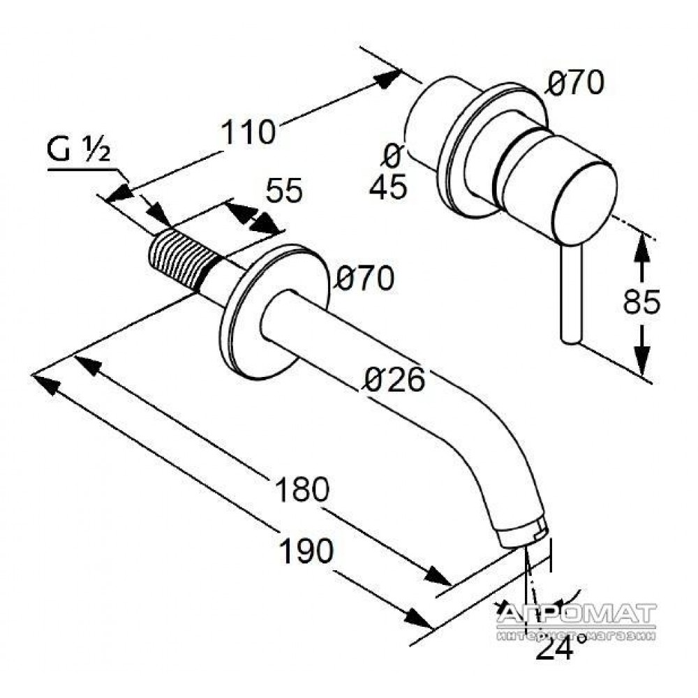 Наружная часть Kludi Bozz 382440576 Смеситель для раковины