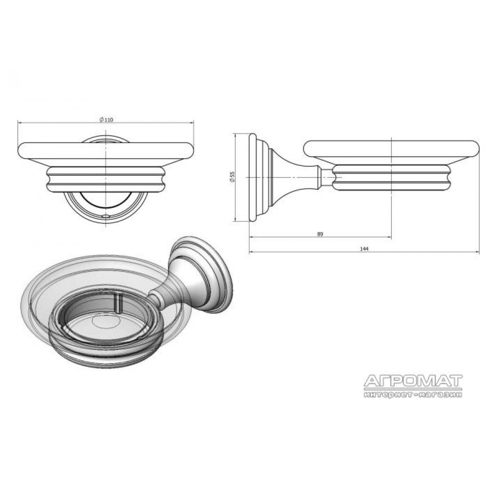 Langberger 2112215B-PVDG- CLASSIC GOLD Мыльница, золото