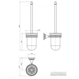 Щетка для унитаза Langberger 2122225A-PVDG- CLASSIC GOLD Ёрш, золото, Swarovski