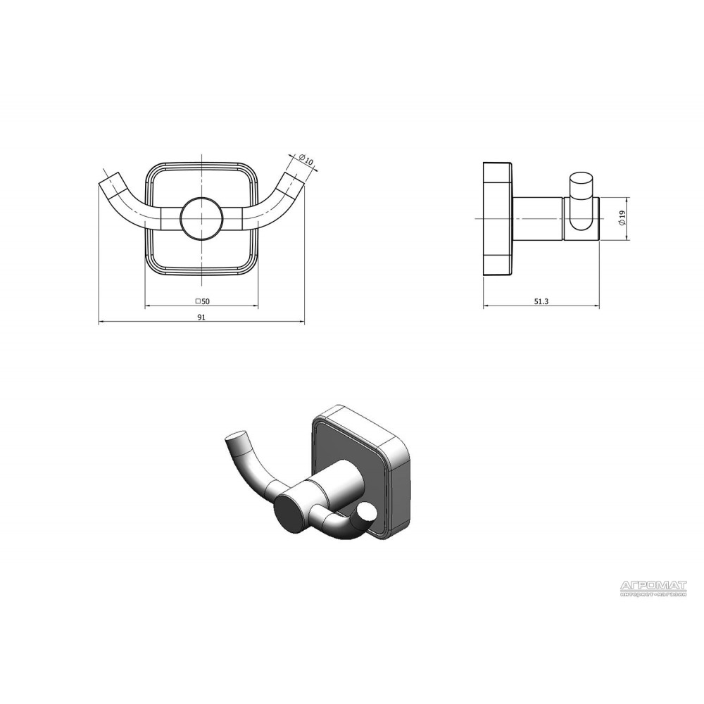 Крючок Langberger Modern Line 2112532A двойной