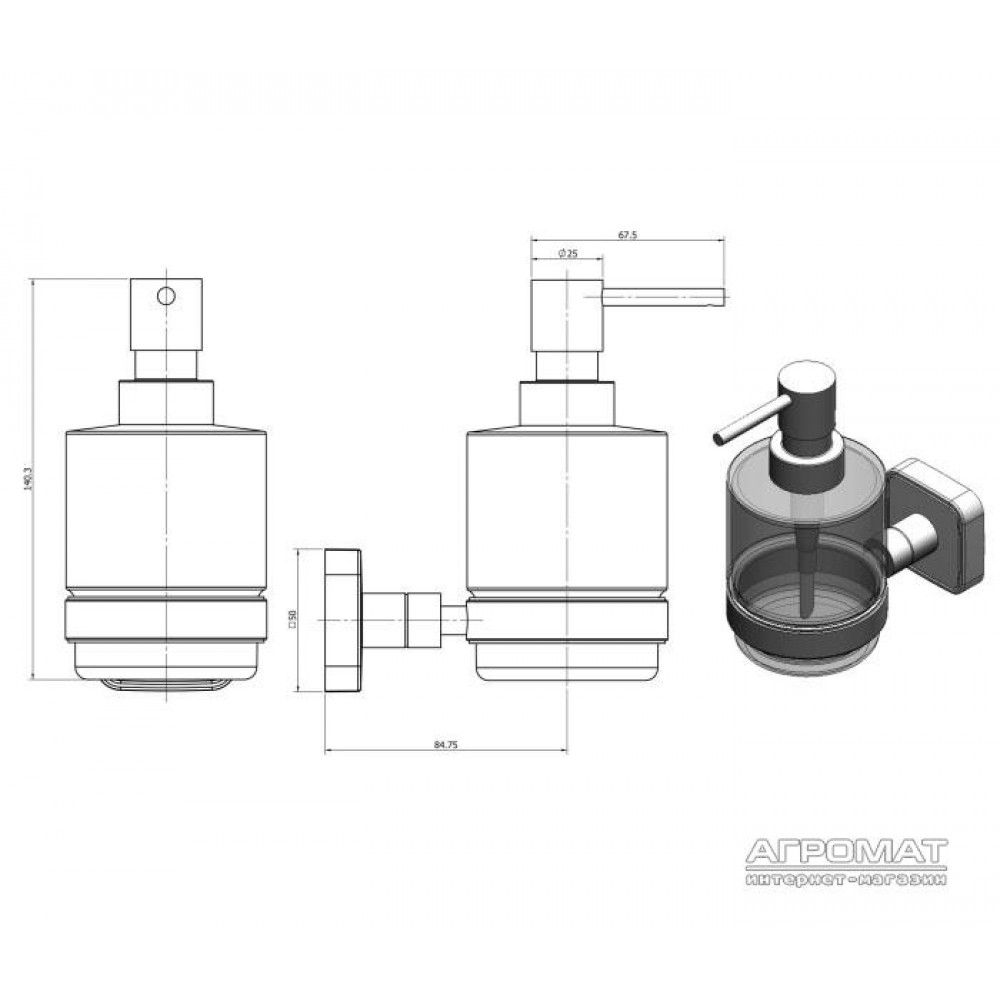 Langberger 2112521A Modern Line Дозатор жидкого мыла, хром