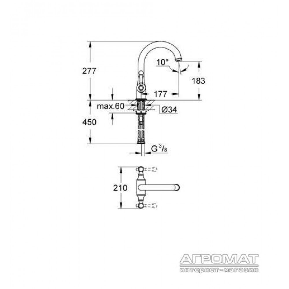 Смеситель для кухни Grohe Bridgeford 30188