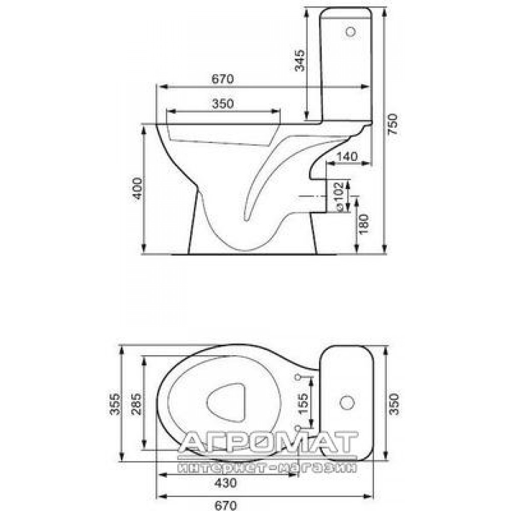 Компакт Cersanit Mito 011 с полипропиленовой крышкой