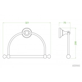 Держатель полотенец / Кольцо Devit Charlestone Ceramic 3060142