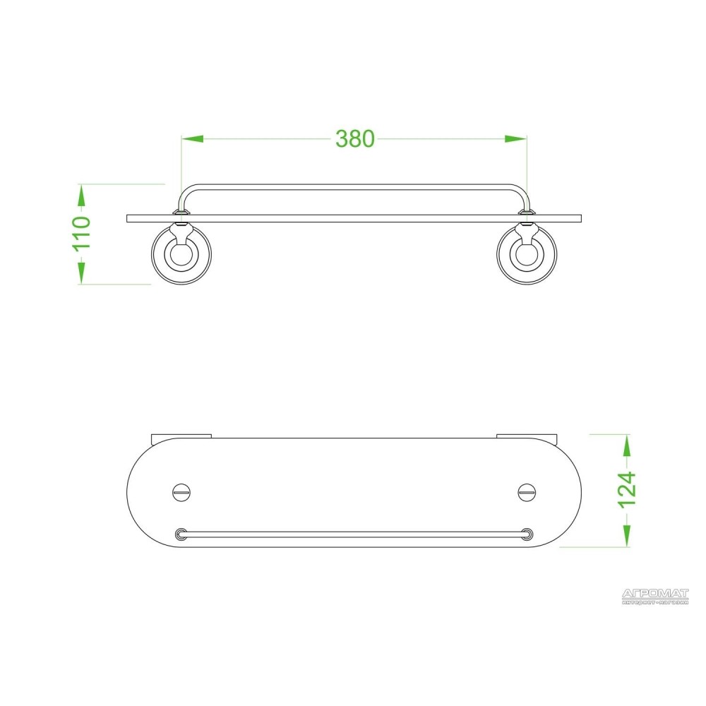 Стеклянная полка Devit Charlestone Ceramic 3053142
