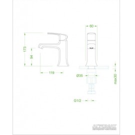 Смеситель для раковины Devit Graphics 2.0 5011126