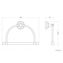 Держатель полотенец / Кольцо Devit Charlestone Ceramic 3060142G