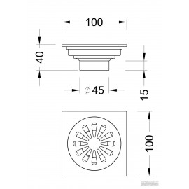 Сифон Devit Charlestone Ceramic 6038142G для душа, с накладкой