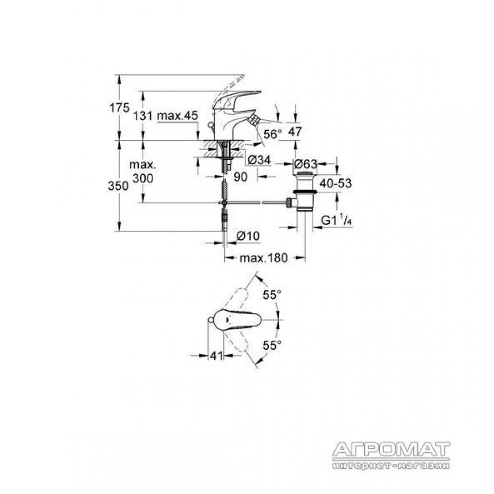 Смеситель для биде Grohe Euroeco 32737