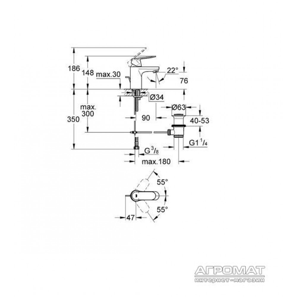 Смеситель для раковины Grohe Eurosmart 32825