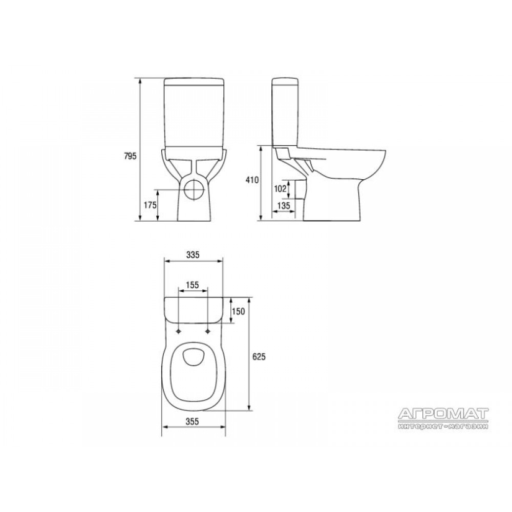 Компакт Cersanit Facile 010 с дюропластовой крышкой