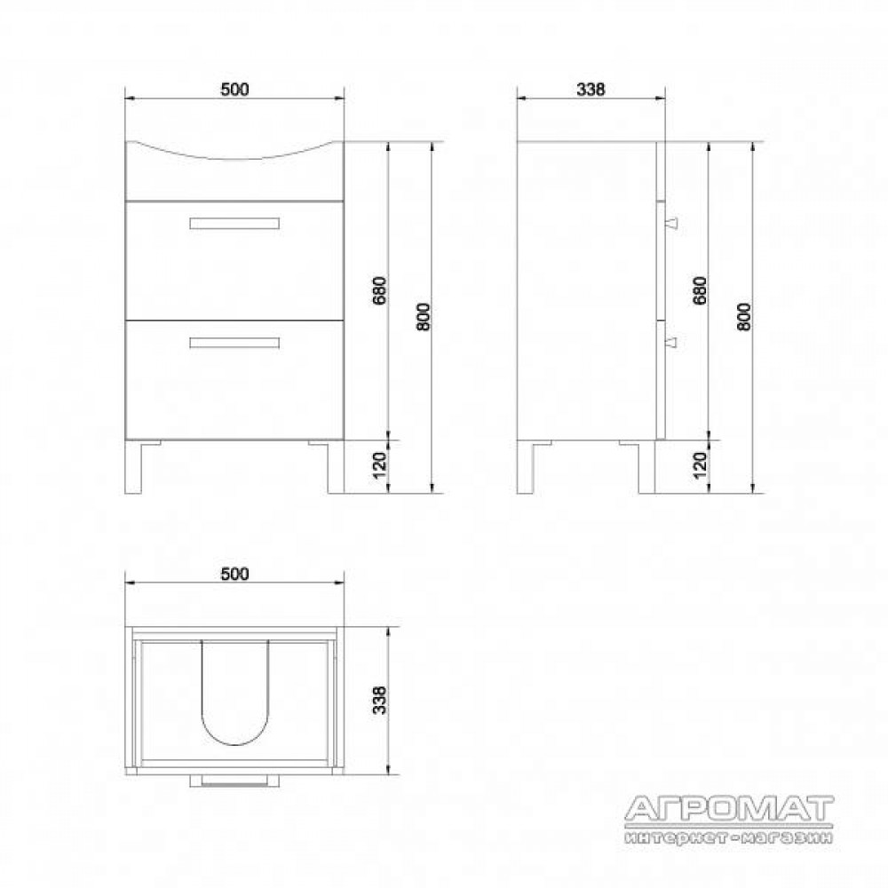 Тумба для раковины Cersanit Mesta для раковины CARINA 55 см