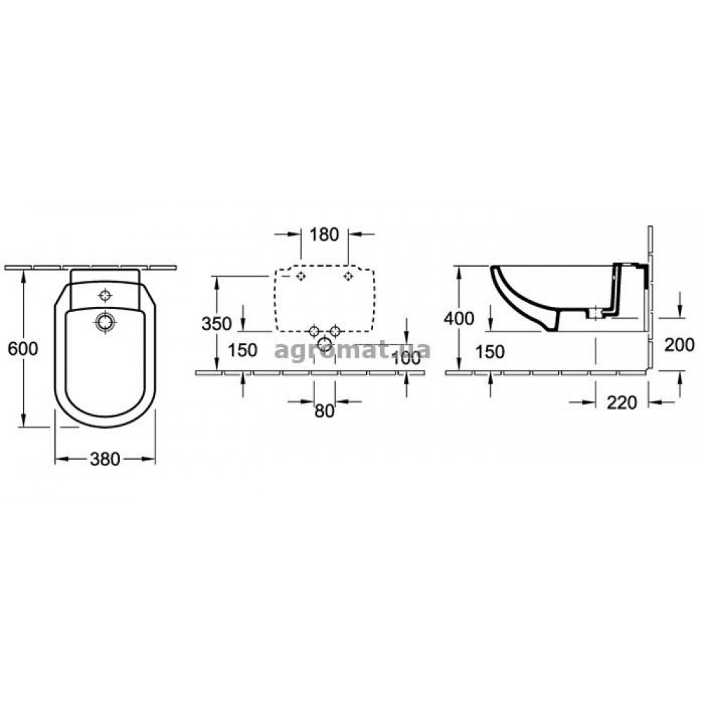 Villeroy&Boch 74560001 Stratos Биде подвесное