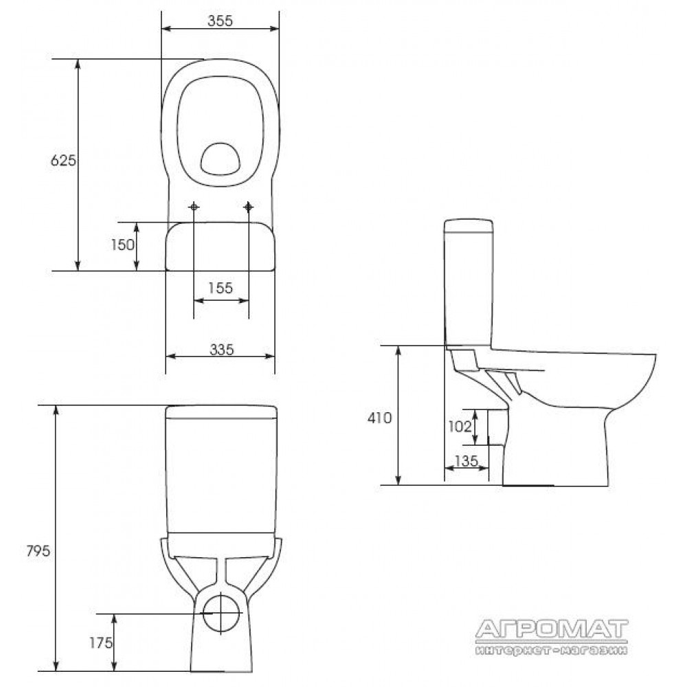 Компакт Cersanit Facile 011 с дюропластовой крышкой