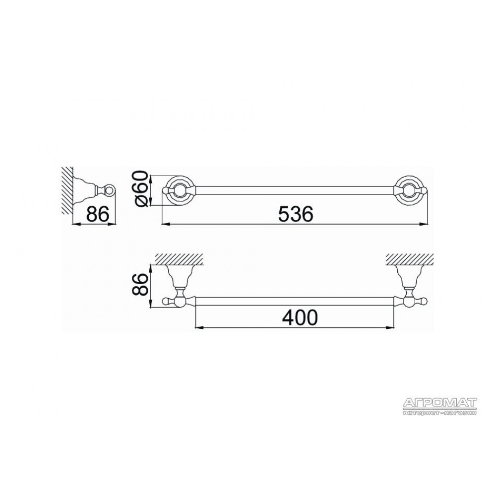 Держатель полотенец / Кольцо Devit Charlestone 8012142G 40см