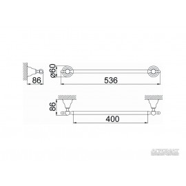 Держатель полотенец / Кольцо Devit Charlestone 8012142G 40см