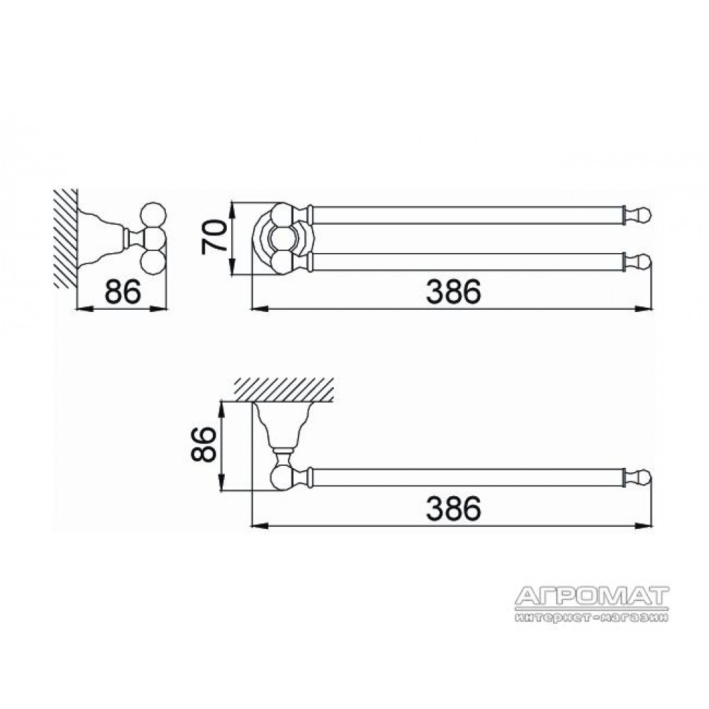 Держатель полотенец / Кольцо Devit Charlestone 8016142G