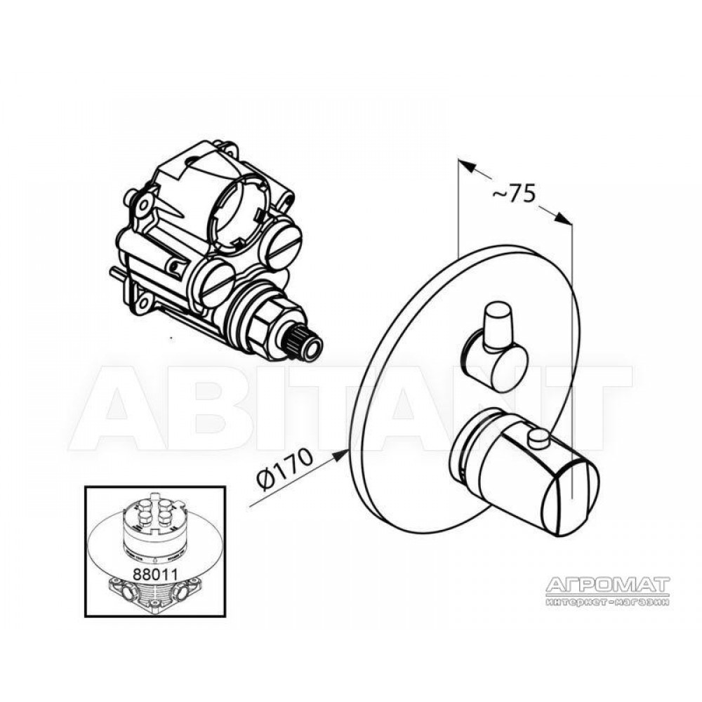 Наружная часть Kludi Kludi MX 358300538 для ванны/душа