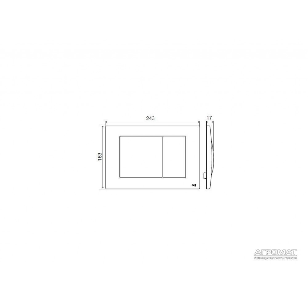 Кнопка для смыва Oliveira 656006 Metal Dual клавіша змиву , матовий хром