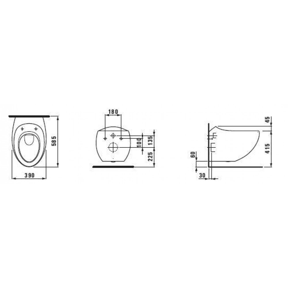 Laufen 20976 200 000 ALESSI ONE Унитаз подв.