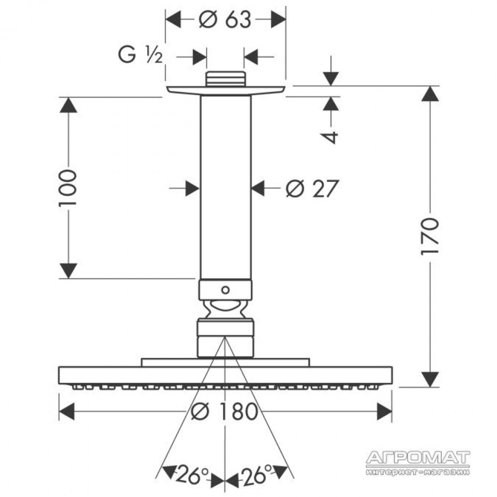 Верхний душ Hansgrohe Raindance S 27472000