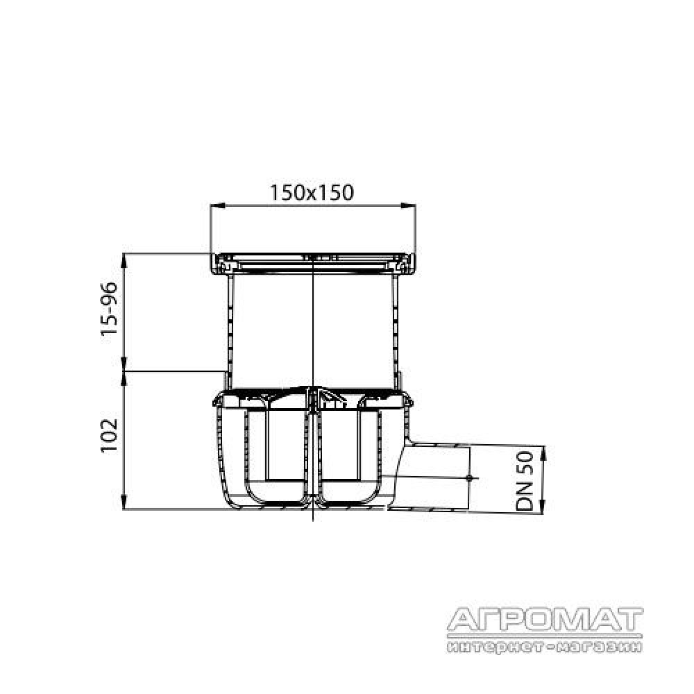 Трап ACO Easy Flow 2500.05.77 150х150 мм