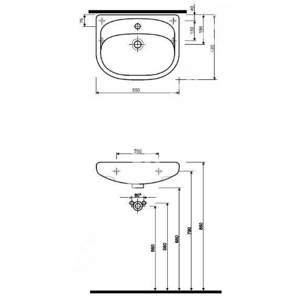 Раковина Kolo 021155 NOVA 55 см