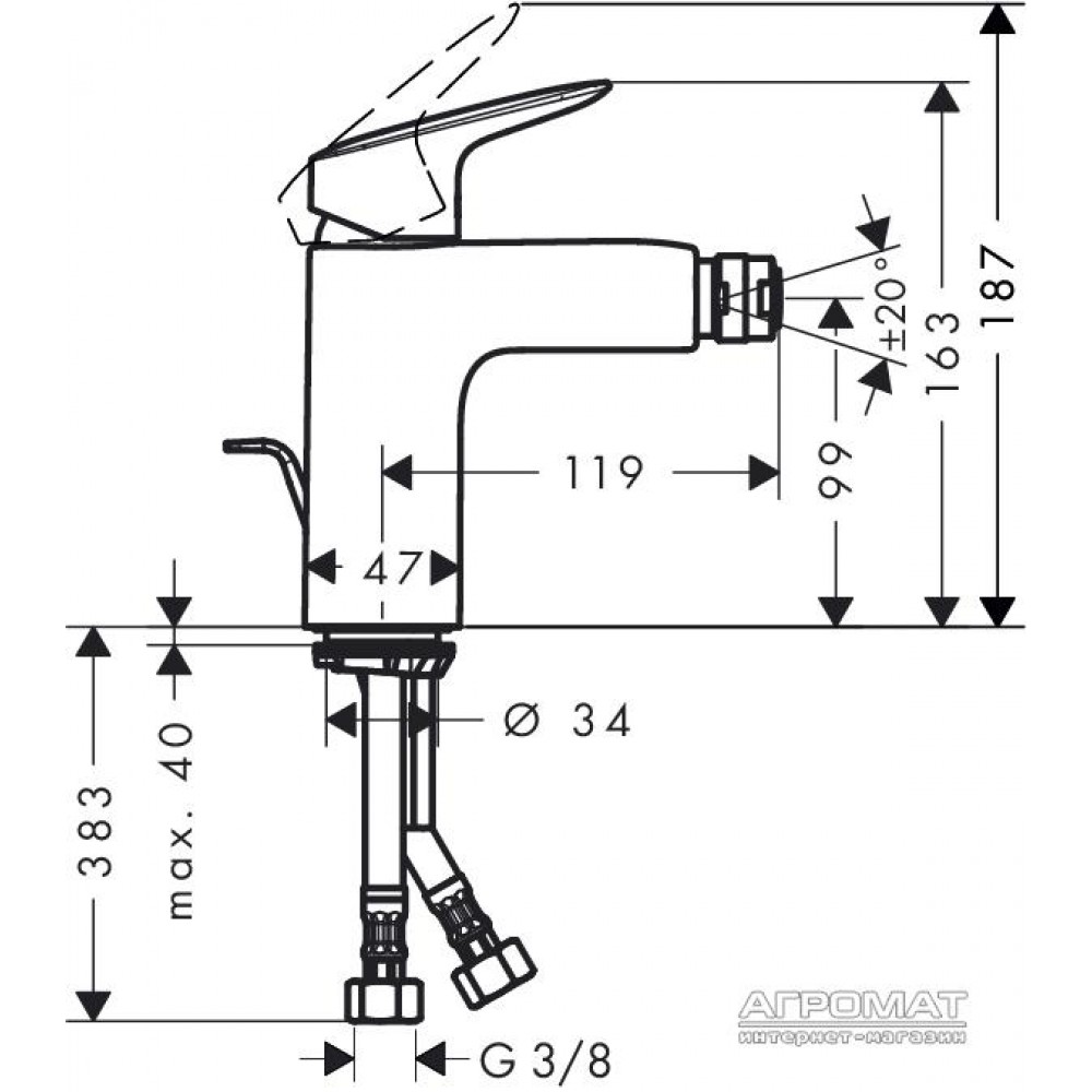 Смеситель для биде Hansgrohe Logis 71200000