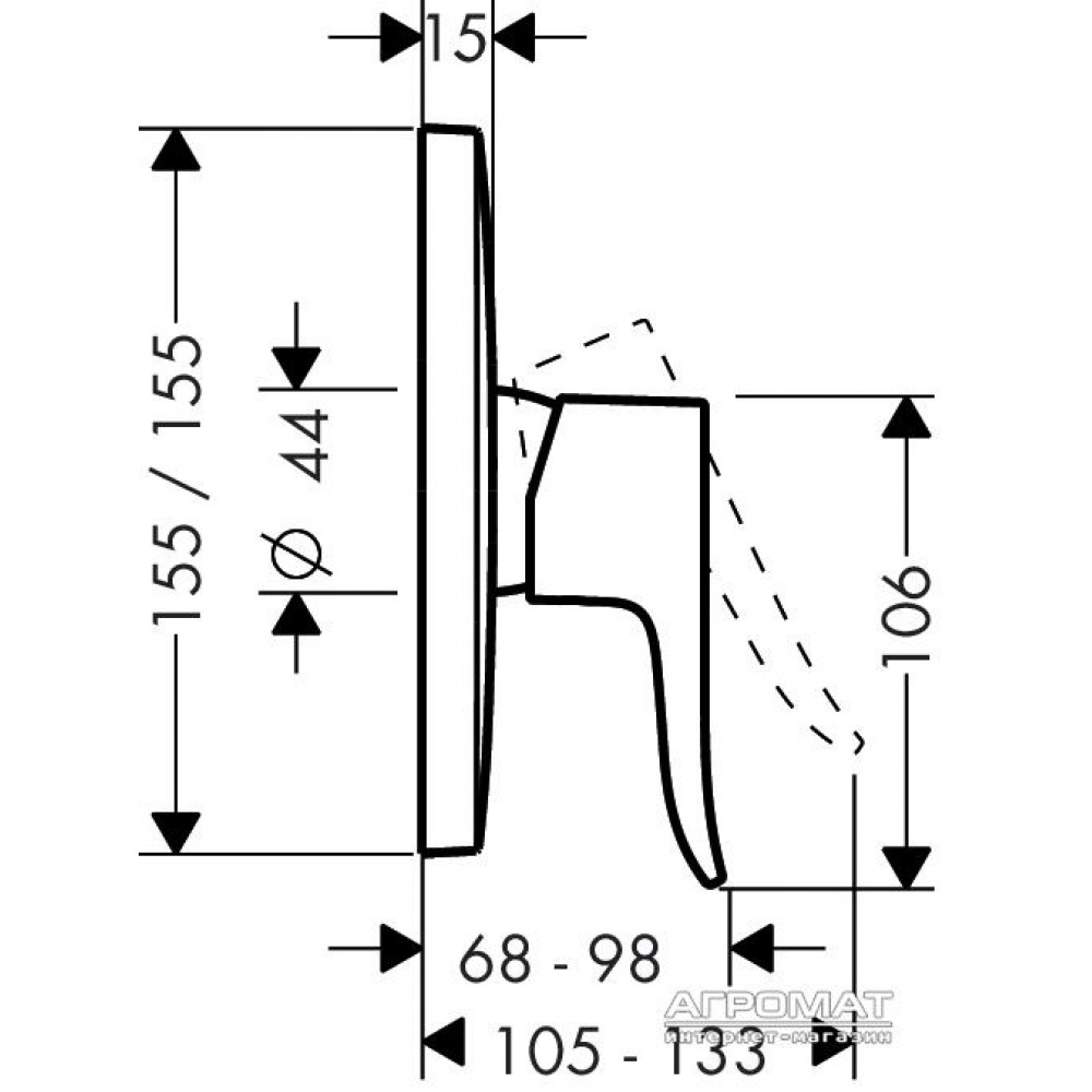 Наружная часть Hansgrohe Metris 31456000