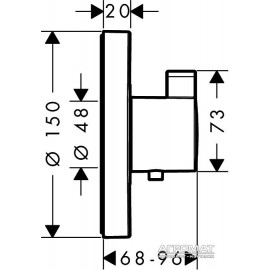 Наружная часть Hansgrohe Shower Select S 15741000