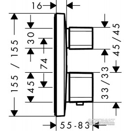 Наружная часть Hansgrohe Ecostat E 15707000