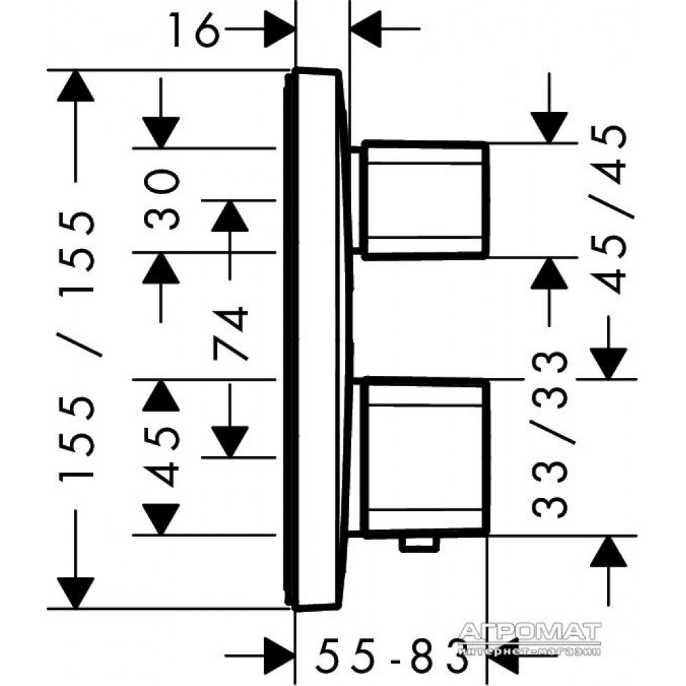 Наружная часть Hansgrohe Ecostat E 15708000