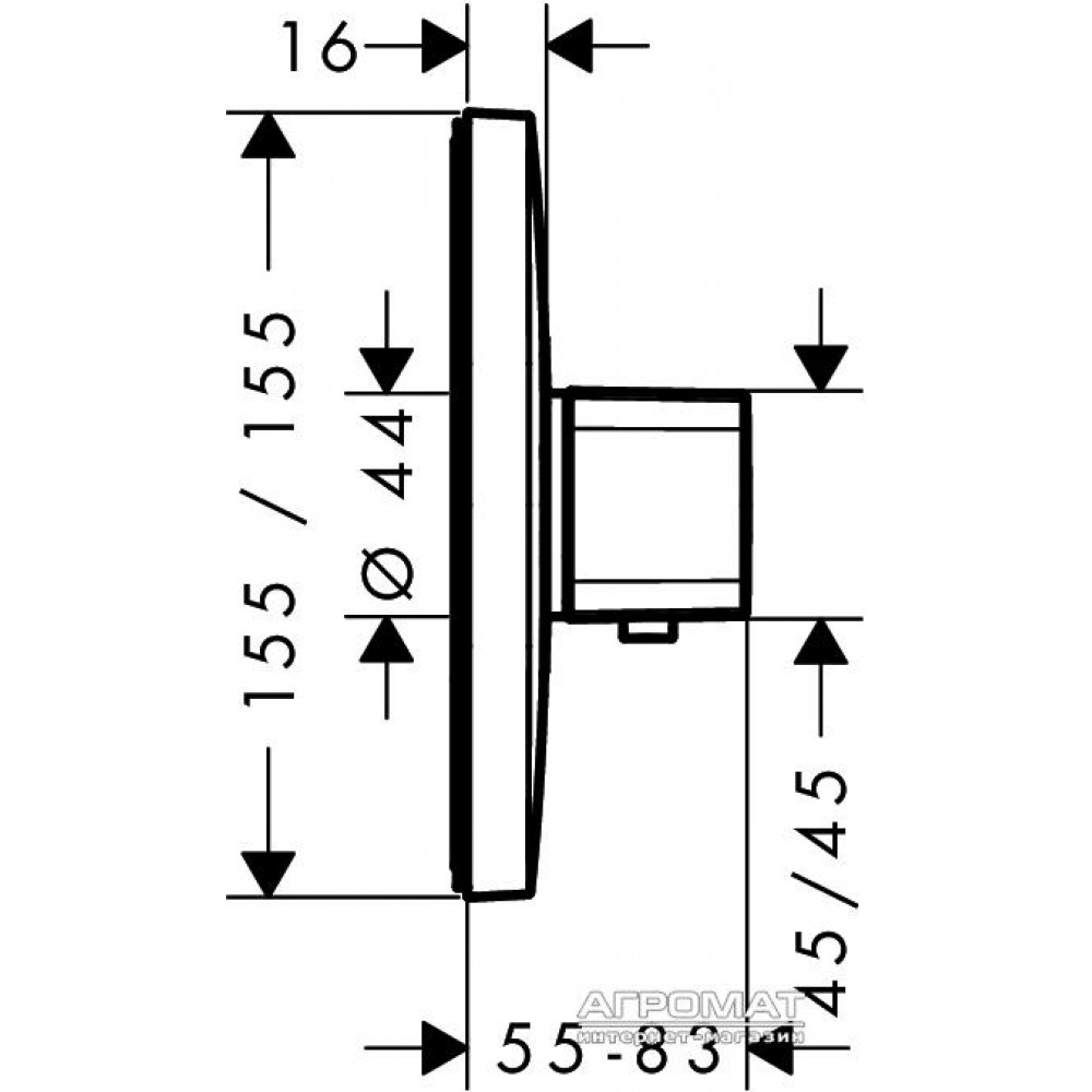 Наружная часть Hansgrohe Ecostat E 15705000