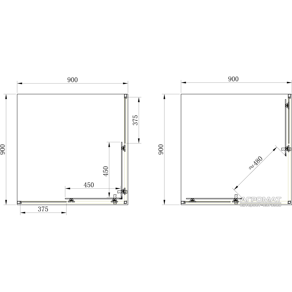 Душевая кабина PRIMERA Frame SHRC53906 (90*90)