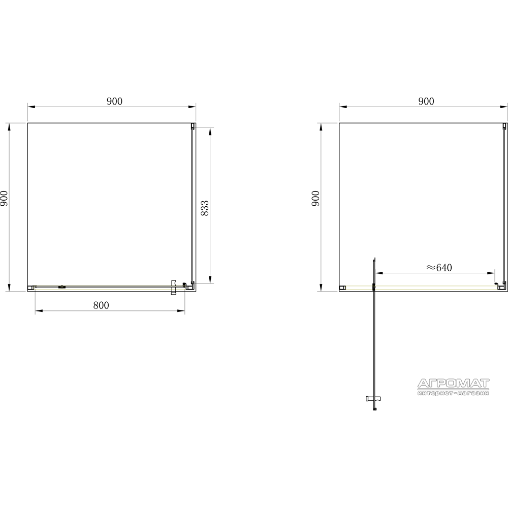 Душевая кабина PRIMERA Frame SHRG56906 (90*90)
