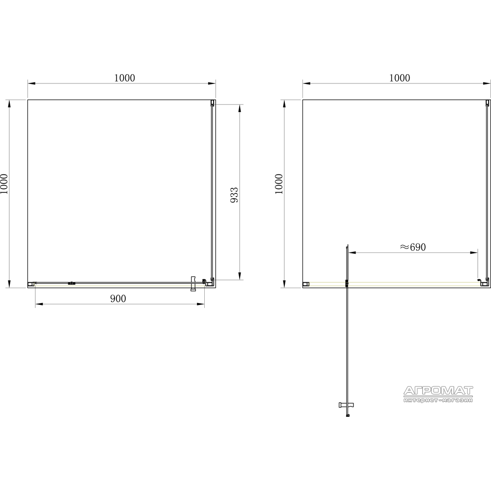 Душевая кабина PRIMERA Frame SHRG56106 (100*100)