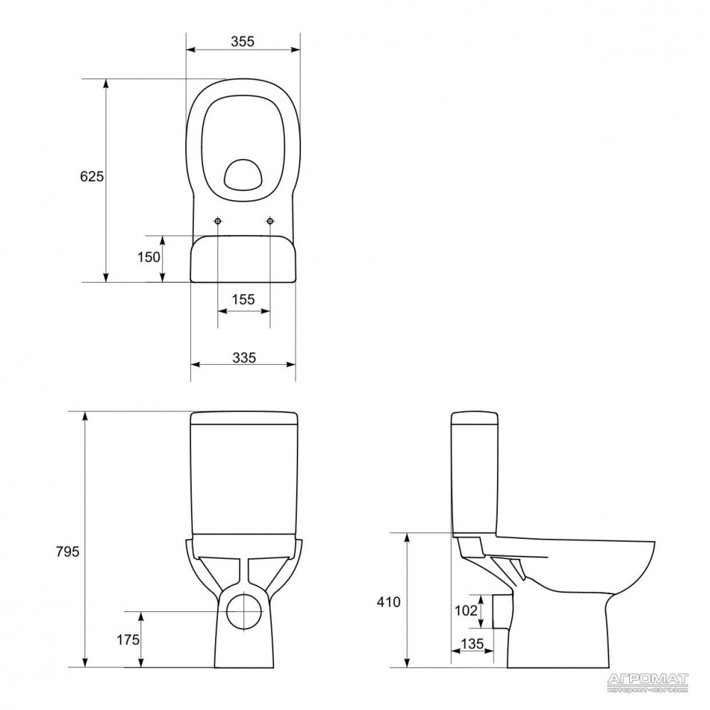 Компакт Cersanit Facile 011 крышка lift