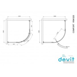 Душевая кабина Devit Comfort FEN1223 1/4 круга 100х100 см