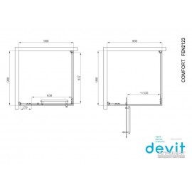 Душевая кабина Devit Comfort FEN2123 квадратная 90х90 см
