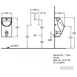 Уринал Keramag Renova Nr.1 Plan 235100