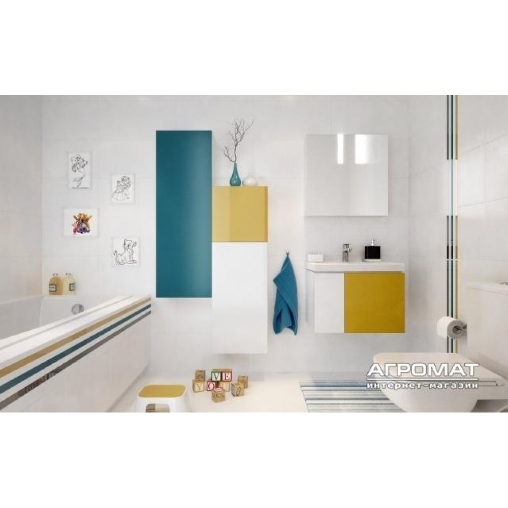Шкаф подвесной Cersanit Colour фронтальная панель к шкафу (дверь) 40х40 желтая