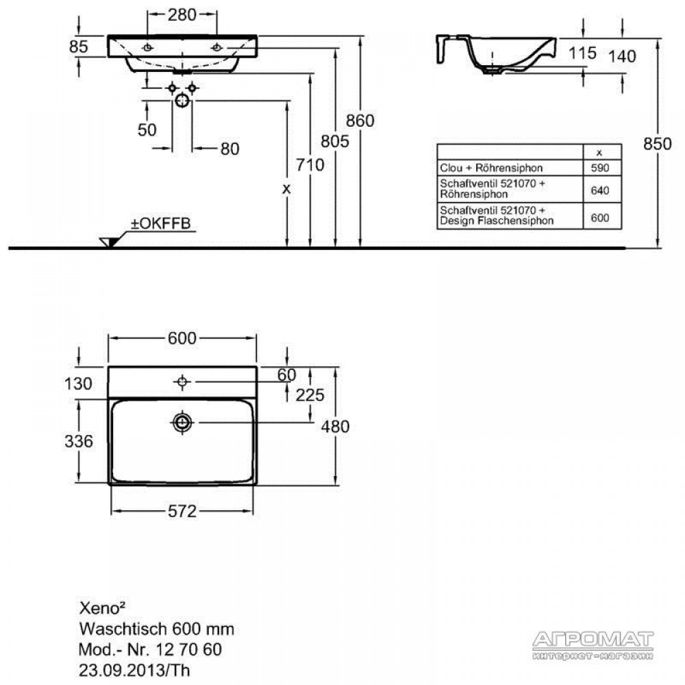Раковина Keramag Xeno2 127060-000 60 см
