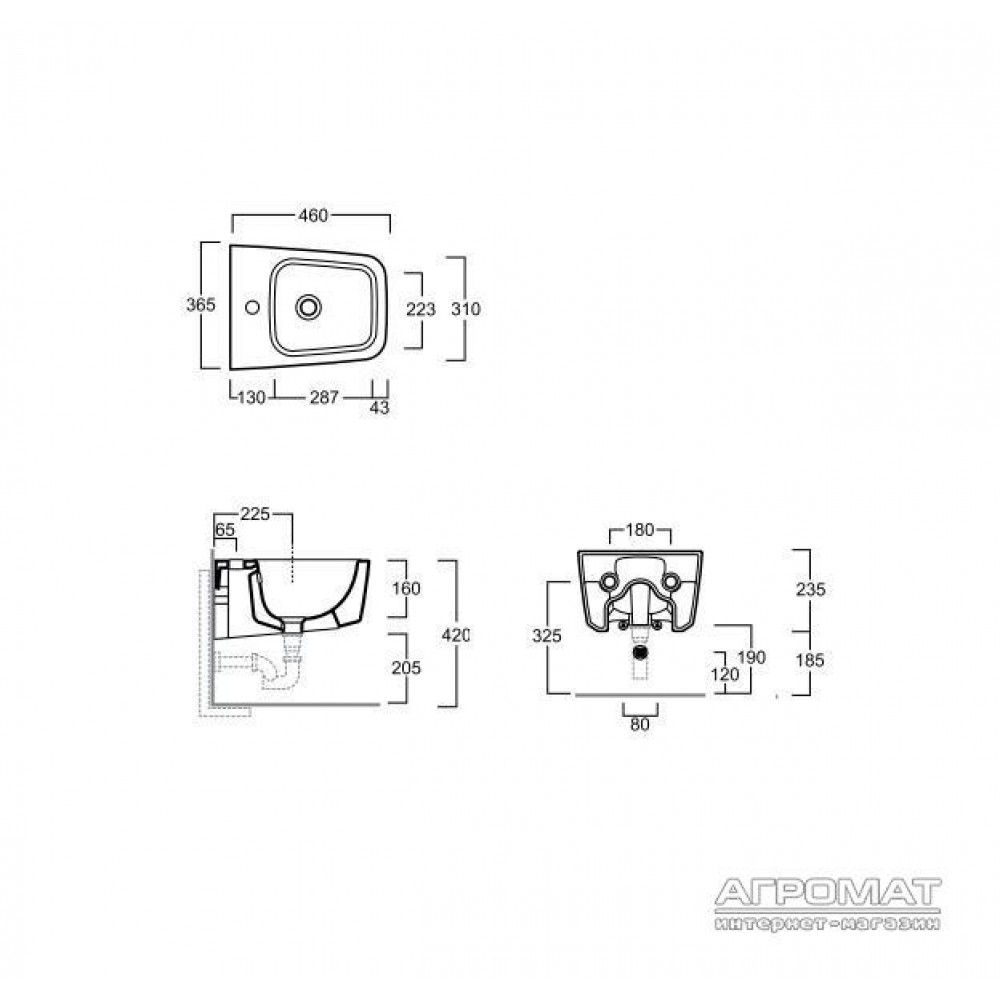 Биде Simas Degrade DE 29 /F85 “XS” с креплением