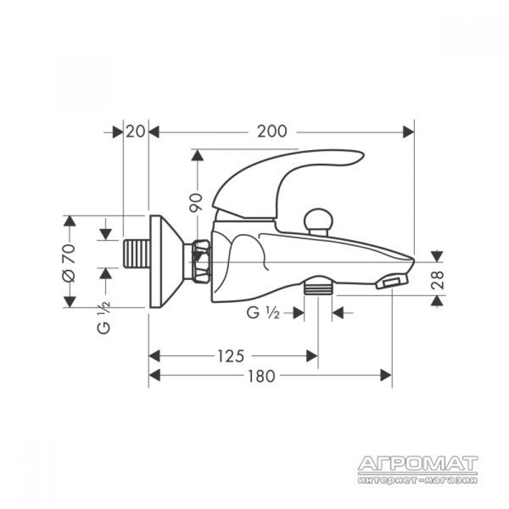 Смеситель для ванны Hansgrohe Focus E 31740000