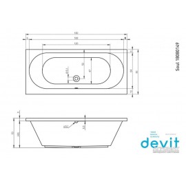 Акриловая ванна Devit Soul 18080149 180х80 см